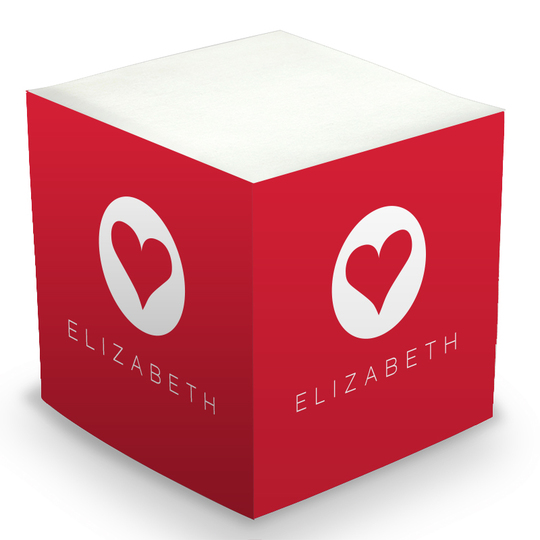 Modern Heart Sticky Memo Cube